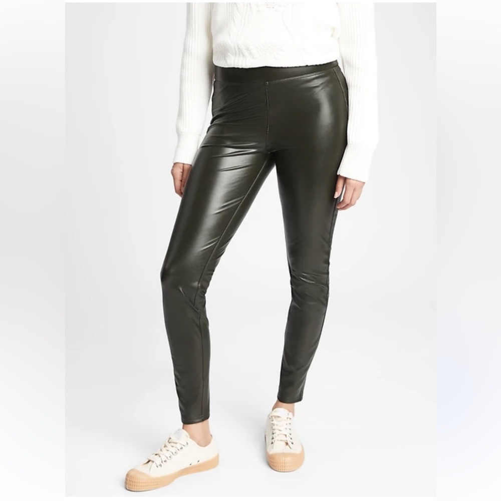 Black leather leggings from Gap. NWT